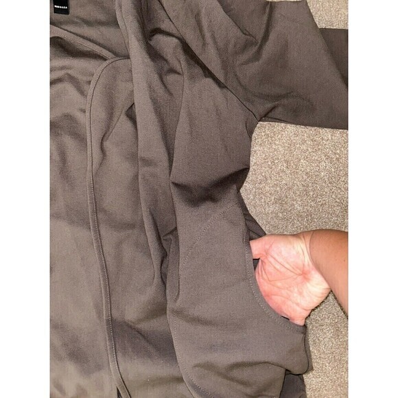 Clara Sun Woo Open Draped Cardigan Jacket Lagenlook Brown Tan Medium - Picture 3 of 7